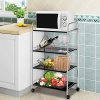 Giantex Standing Baker's Rack Utility Cart Rolling Cart Storage Steel