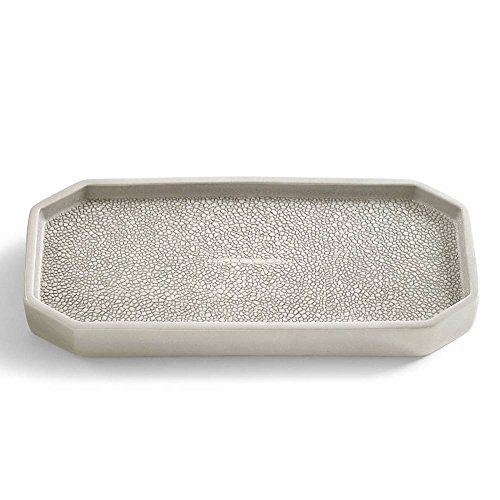 Kassatex Unisex Shagreen Bath Accessories Tray Porcelain