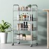 Sdoveb Shelf 4-Tier Shelving Unit with 360° Rolling Lockable Wheels