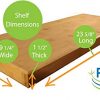 Pyllo Bamboo Floating Shelf - Floating Wall Shelves with Hidden Bracket