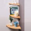 Yankario Corner Wall Shelf Set of 3, Solid Beech Wood Floating Shelves