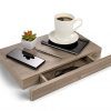 Floating Shelves with Drawer and Mount, Wood Finish