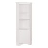Maximize Storage with Prepac Elite Home Corner Storage Cabinet – 72" Tall, White, 1-Door, Adjustable Shelves