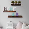 East World Torched Floating Shelves Set of 3 Rustic Wood Wall Shelf