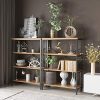 3-Shelf Industrial Bookshelf, Wood and Metal Bookcase