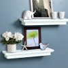 AHDECOR White Floating Shelves, Ledge Wall Shelf for Small Display Items
