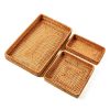 I-lan Set of 3 Handmade Rattan Rectangle Serving Tray Wicker Serving Organizer