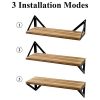 BAYKA Floating Shelves Wall Mounted, Rustic Wood Wall Shelves Set
