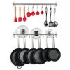 Wallniture Kitchen Wall Mount Rail Towel Bar Rack with Hooks Stainless Steel