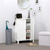 VASAGLE Bathroom Floor Storage Cabinet with Double Door Adjustable Shelf