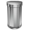 simplehuman 45 Liter / 12 Gallon Stainless Steel Semi-Round Kitchen Step Trash