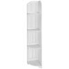 JAWM 4-Tier Waterproof Bathroom Corner Storage Unit Shelf Wood Plastic