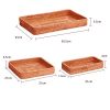 I-lan Set of 3 Handmade Rattan Rectangle Serving Tray Wicker Serving Organizer