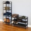 Seville Classics 4-Tier Resin Slat Tower Shelving, Espresso