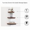 INMAN Wooden Corner Shelf, 1 Pcs Round End Hanging Wall
