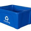 Qty = 4 Low Profile Blue Deskside Recycling Bin is Perfect