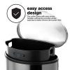 Home Zone Living 45 Liter / 12 Gallon Stainless Steel Trash Can