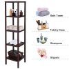 5 Tier Bamboo Shelf - Stylish and Versatile Bamboo Bathroom Shelving Unit