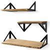 BAYKA Floating Shelves Wall Mounted, Rustic Wood Wall Shelves Set