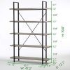 HSH Furniture 5-Shelf Vintage Industrial Rustic Bookshelf