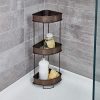 iDesign Twillo Metal Wire Corner Standing Shower Caddy 3-Tier Bath