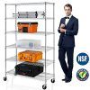 6-Tier Shelf Wire Shelving Units, Height Adjustable Organizer Garage Storage