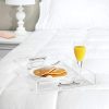 mDesign Modern Acrylic Rectangular Serving Tray with Handles for Food