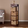 Southern Enterprises Kenton 4-Basket Storage Tower, Brown