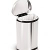 simplehuman 10 Liter / 2.3 Gallon Stainless Steel Small Semi-Round Bathroom Step