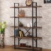 O&K FURNITURE 5-Shelf Industrial Style Bookcase and Shelves