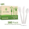 100% Compostable Forks Spoons Knives Cutlery Combo Set