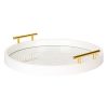 Kate and Laurel Caspen Round Cut Out Pattern Decorative Tray