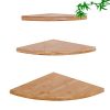 Corner Shelves Set of 3(11.8inch,9.8 inch,7.8 inch),Radial Round Edging Bamboo