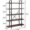 O&K FURNITURE 5-Shelf Industrial Style Bookcase and Shelves