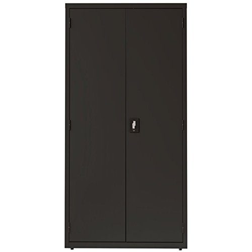 5-Shelf Steel Storage Cabinet in Black - Secure Office and Home Storage Solution with Adjustable Shelves