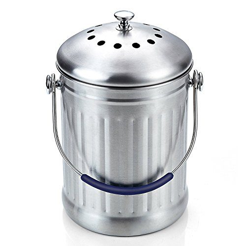 Cook N Home 1 Gallon Stainless Steel Kitchen Compost Bin