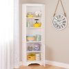 Maximize Storage with Prepac Elite Home Corner Storage Cabinet – 72" Tall, White, 1-Door, Adjustable Shelves
