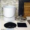 Indoor Kitchen Stainless Steel Compost Bin - White