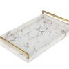 WV Decorative Tray Faux Leather PU Marble Finish