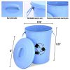 Silky Road Recycling Bin with Lid in Retro Baby Blue Galvanized Stainless Steel