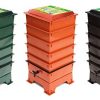 Worm Factory 5-Tray Composting Bin + "What Can Red Wigglers Eat?" Infographic Magnet
