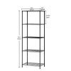 MULSH 5-Tier Wire Shelving Metal Wire Shelf Storage Rack Durable Organizer