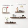 Floating Wall Shelves Wood - Elevate Your Décor with Rustic Hanging Display Ledges in Pecan Finish for Living Room, Bedrooms, Kitchen, and Bathroom
