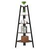 Homfa Industrial Corner Ladder Shelf, 5 Tier Utility Display Organizer