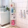 JAWM 4-Tier Waterproof Bathroom Corner Storage Unit Shelf Wood Plastic