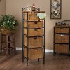 5 Drawer Storage Unit w/ Wicker Baskets - Versatile Tower