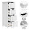 Yaheetech Bathroom Floor Cabinet, Wooden Side Storage Organizer