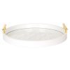 Kate and Laurel Caspen Round Cut Out Pattern Decorative Tray