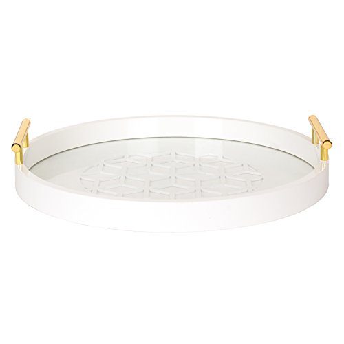 Kate and Laurel Caspen Round Cut Out Pattern Decorative Tray