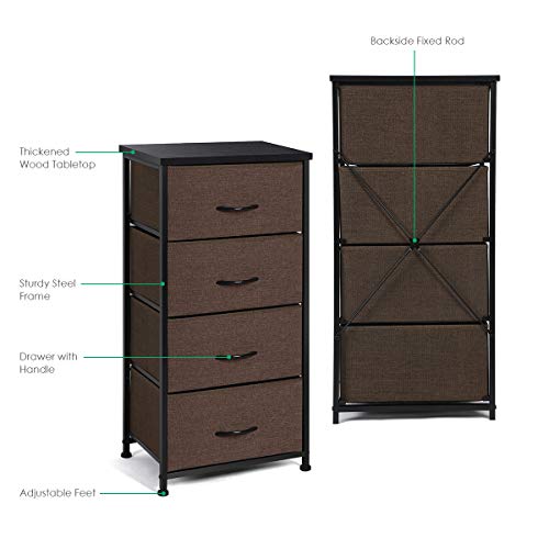TomCare Dresser 4-Drawer Storage Drawers Dressers Thicken Wood